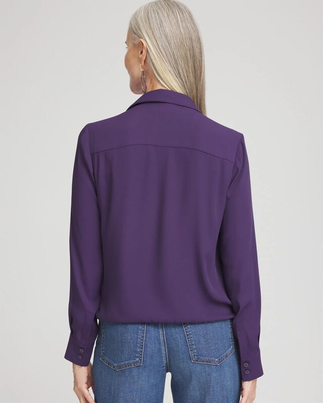 Surplice Bubble Hem Shirt - image 3